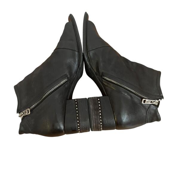 A.S. 98 Black Leather Peep Toe Shoe Booties Size 41 EU - Picture 5 of 10